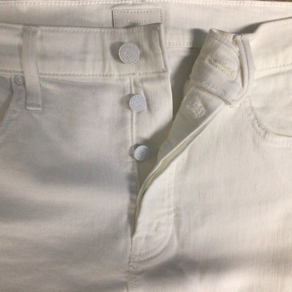 MOTHER Vagabond Mini Skirt with Button Fly in Cream/White Size 30 - Picture 9 of 13